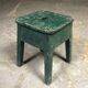 Small green painted wooden stool