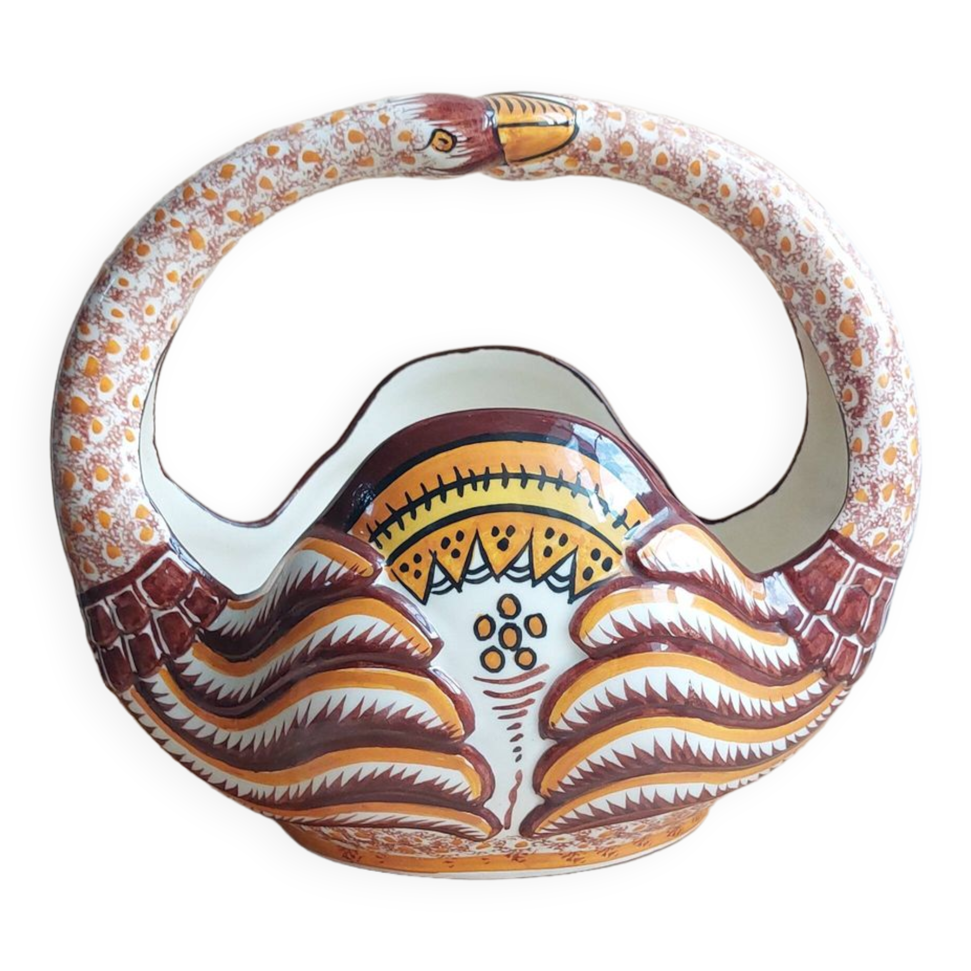 Vintage earthenware basket for Henriot Quimper