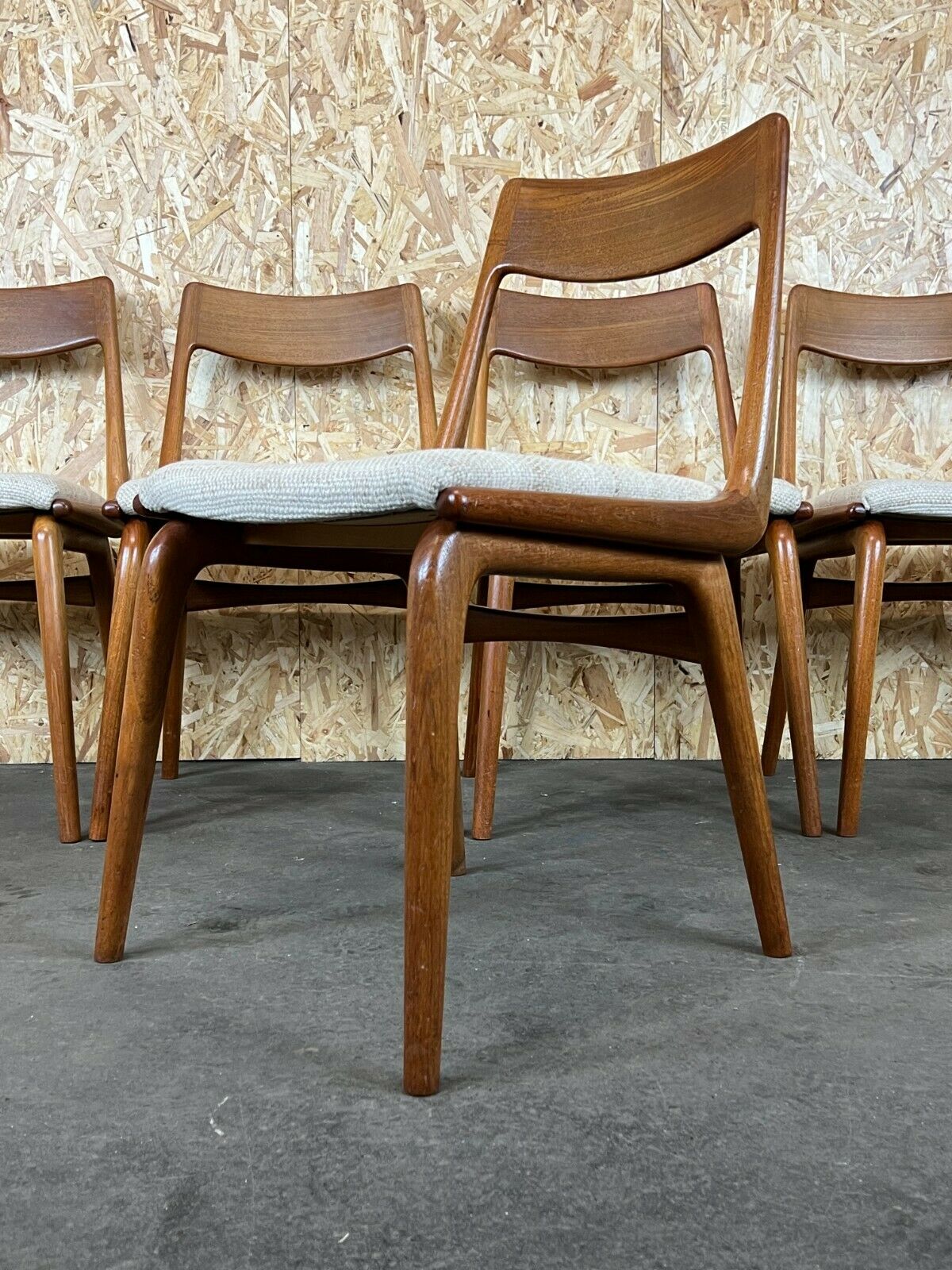 Set of 5 Boomerang chairs Alfred Christensen Slagelse Møbelværk teak 60s 70s