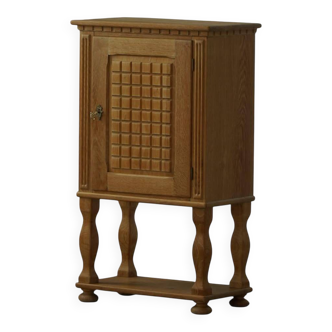 Danish sculptural wardrobe in solid oak, mid-century style, 1950s.