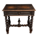 Louis XIII style blackened walnut desk, late 19th century, turned legs, one drawer