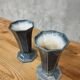 Antique French vases, enamelled cast iron garden vases