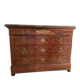 Antique Louis-Philippe commode in walnut burl with marble top.