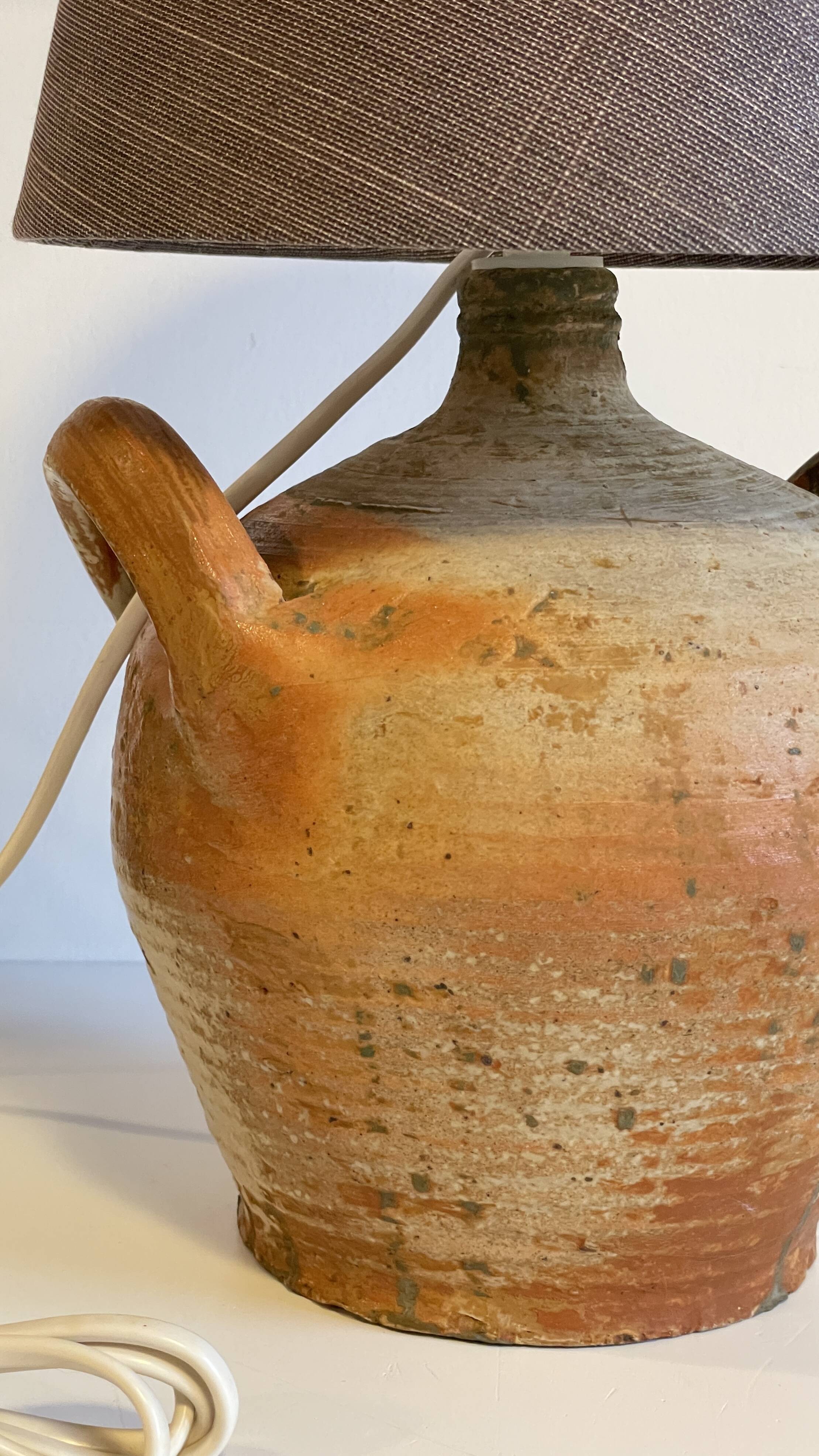 Vintage handmade pottery lamp
