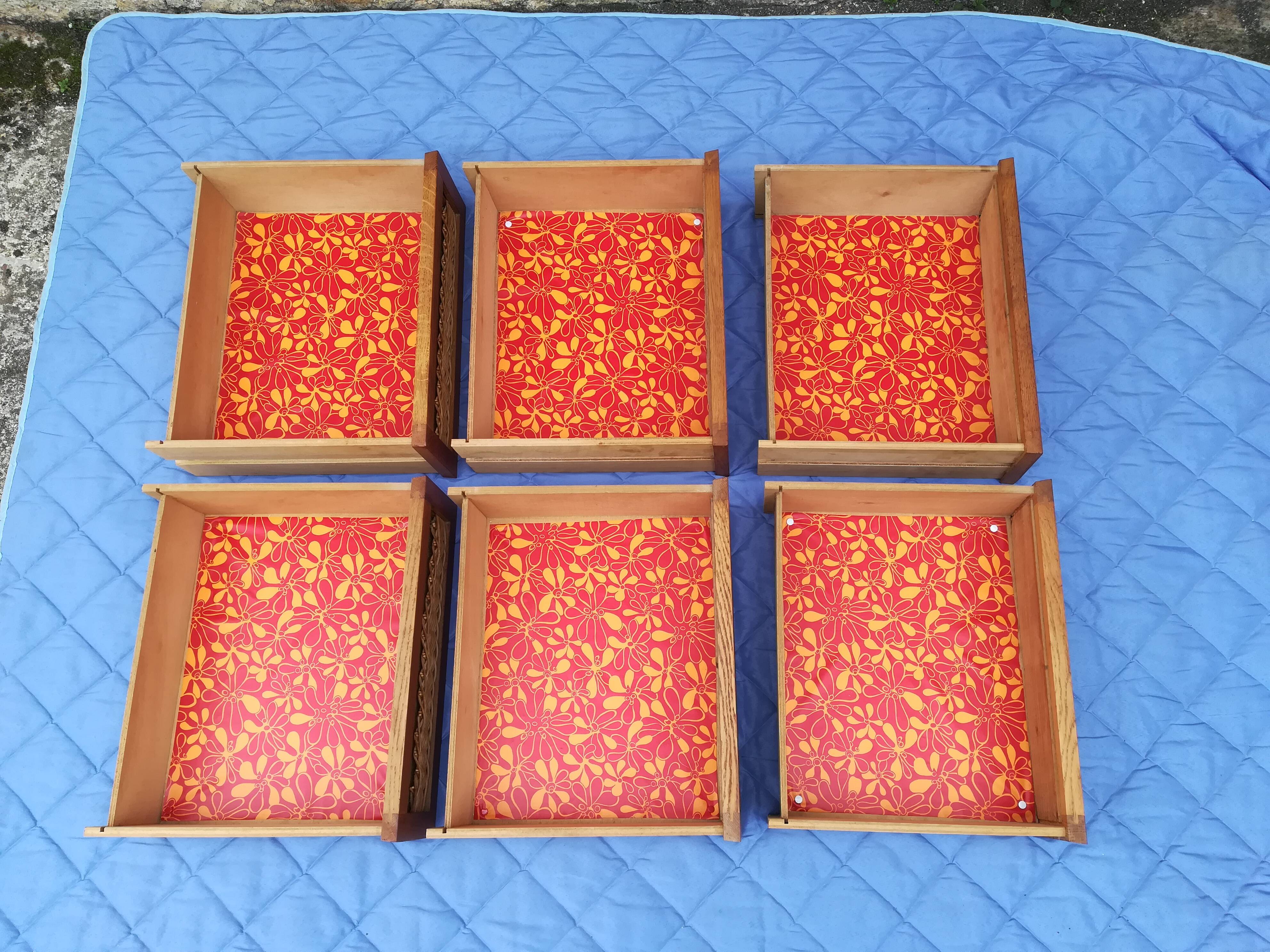 High rattan chest of drawers