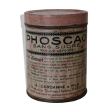 Boite métal phoscao rose années 30/40