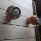 Pair of vintage 70s eyeball wall lights.