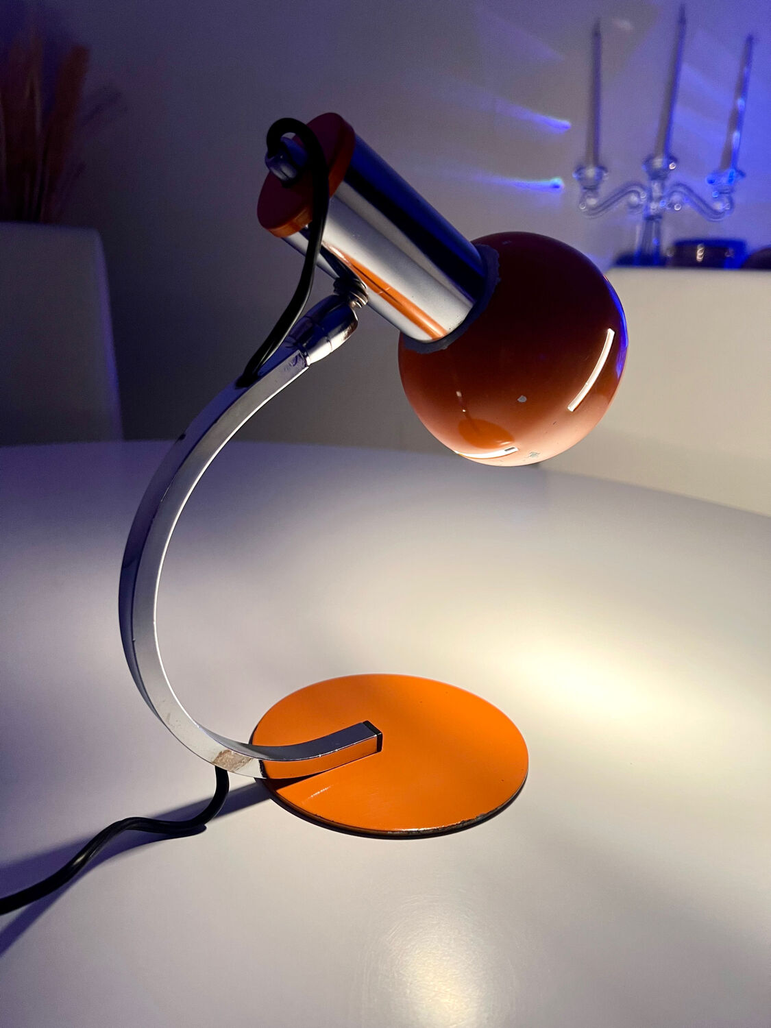 Targetti lamp vintage 1960s space age orange chrome