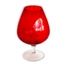 Vase en verre texturé rouge des années 60 70, Italie, Empoli