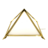 Golden brass Pyramidal table lamp, Christos, Italy 1970