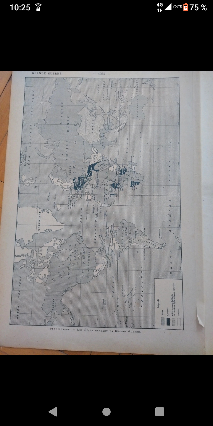 Historical map Larousse Great War French front