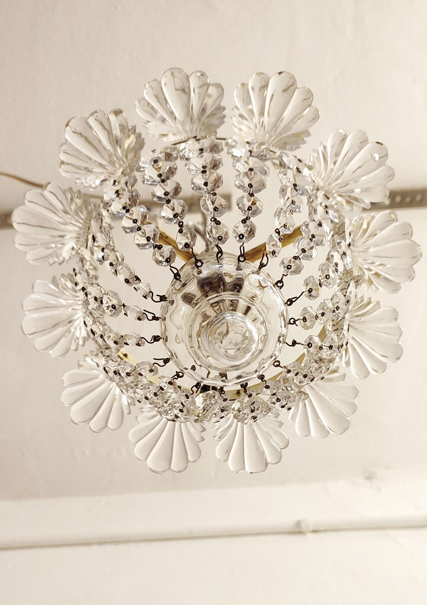 Classic crystal ceiling lamp France 1950s
