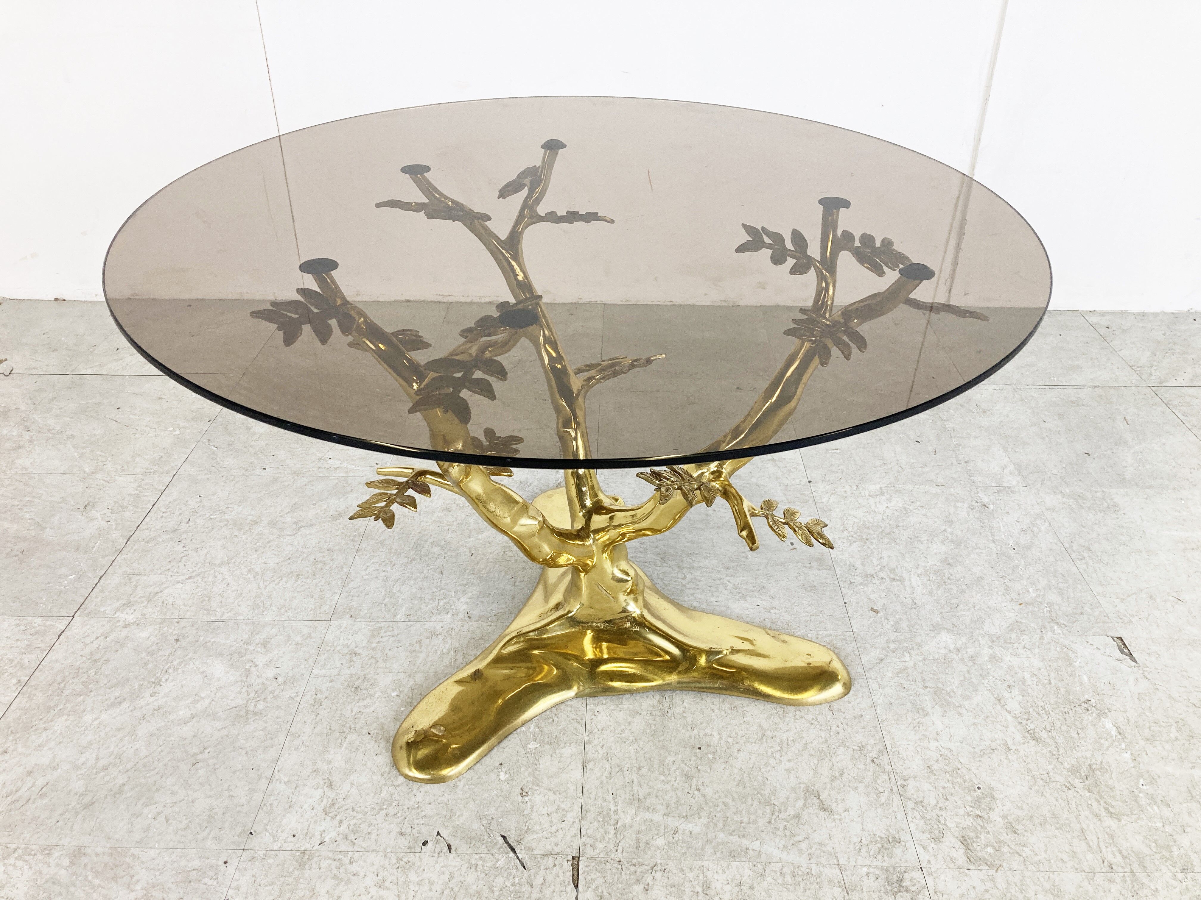 Vintage brass coffee table, 1970s