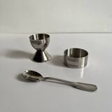 Vintage stainless steel egg cup set