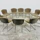 Set of 10 Wire chairs by Harry Bertoia for Knoll