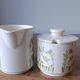 Hornsea Flower milk jug and jam pot. 1970. England
