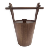Postmodern Ebonized Beech Ice Bucket by Anri Form, Italy