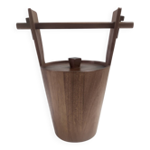 Postmodern Ebonized Beech Ice Bucket by Anri Form, Italy