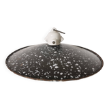 white speckled enamelled metal lampshade