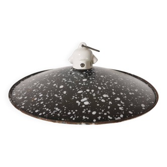 white speckled enamelled metal lampshade