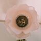 Pair of bronze swan and pink tulip wall lights in glass paste