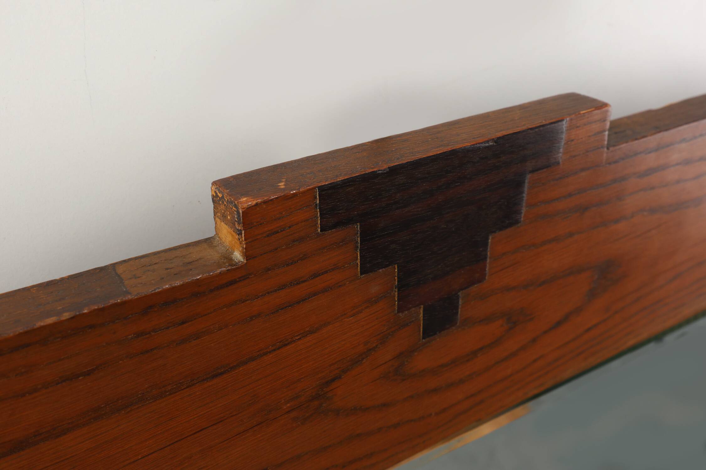 Amsterdam School style solid Oak Mirror, The Netherlands ca. 1915