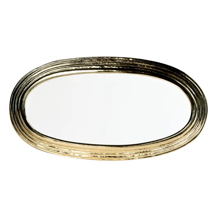 Oval brass mirror