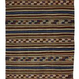 Turkish Anatolian Handmade Vintage Area Kilim Rug 186 cm x 144 cm