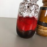 Set of four vintage pottery fat lava "242-22" vases made by Scheurich, Germany