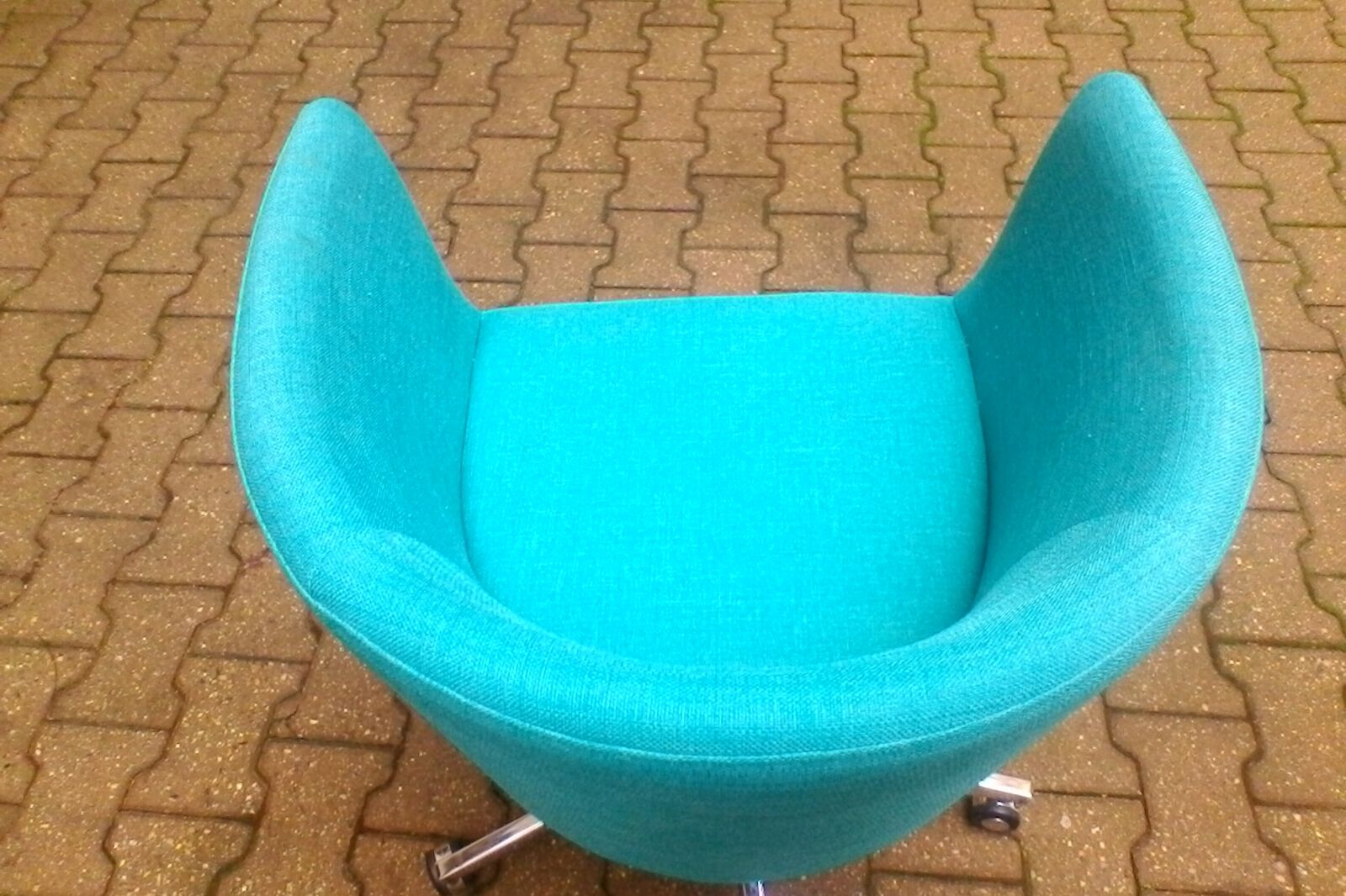 Turquoise mottled fabric armchair edited by CB2