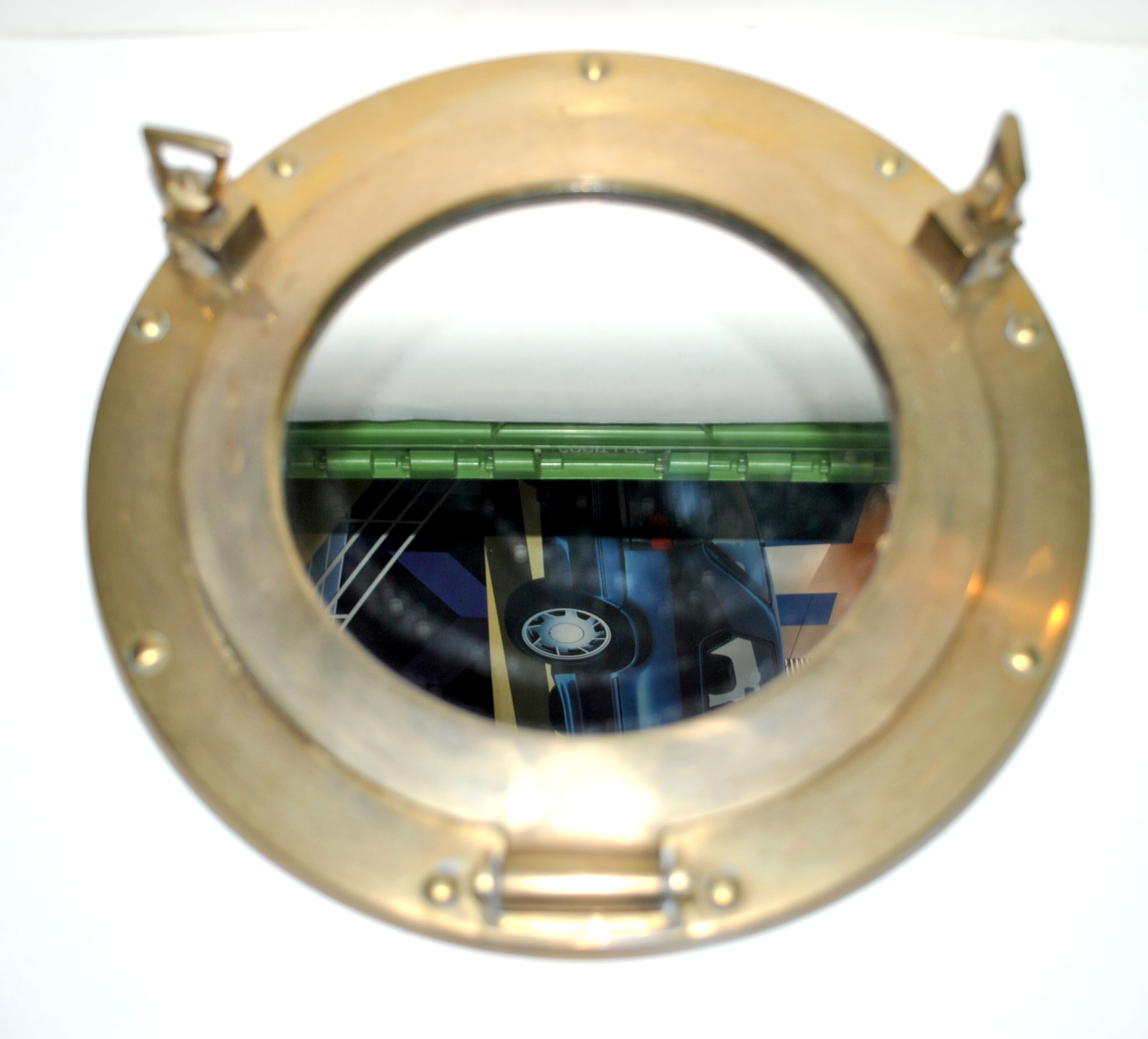 Vintage Hublot mirror in brass 30 cm in diameter