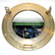 Vintage Hublot mirror in brass 30 cm in diameter