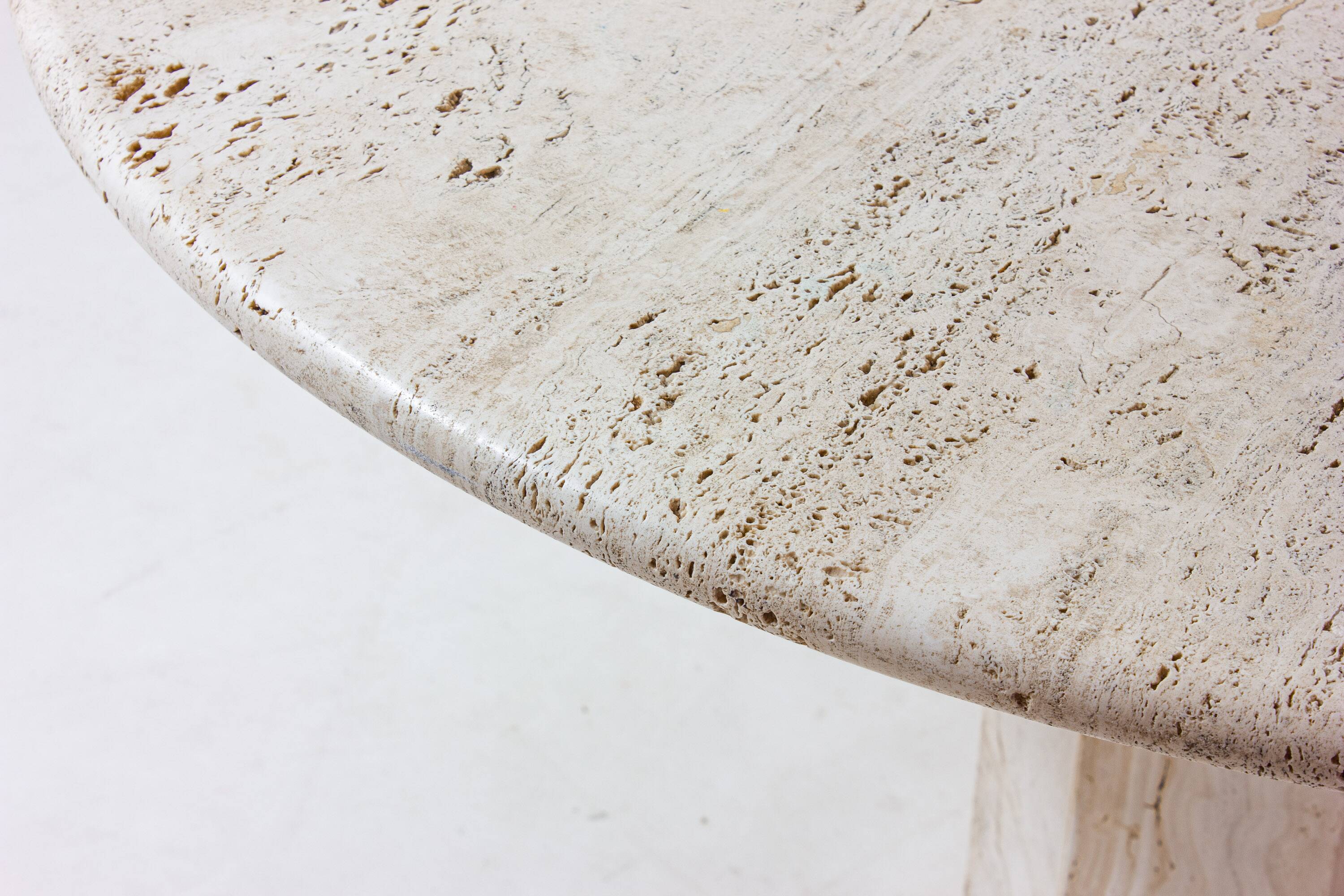 Organic travertine dining table, Italy 1970s