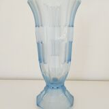 Art Deco vase blue glass