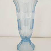 Vase art déco verre bleuté