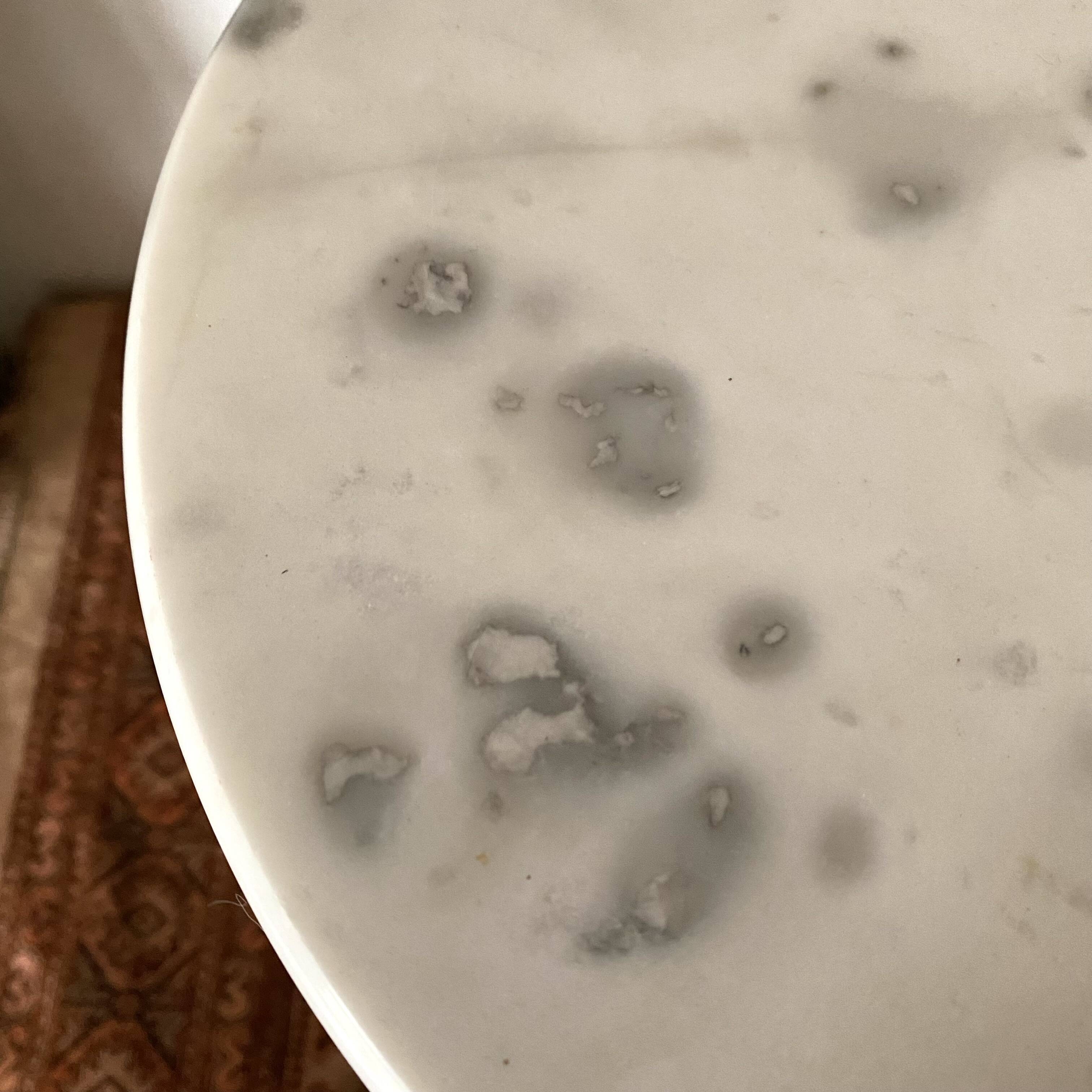 Marble bistro pedestal table, plant holder