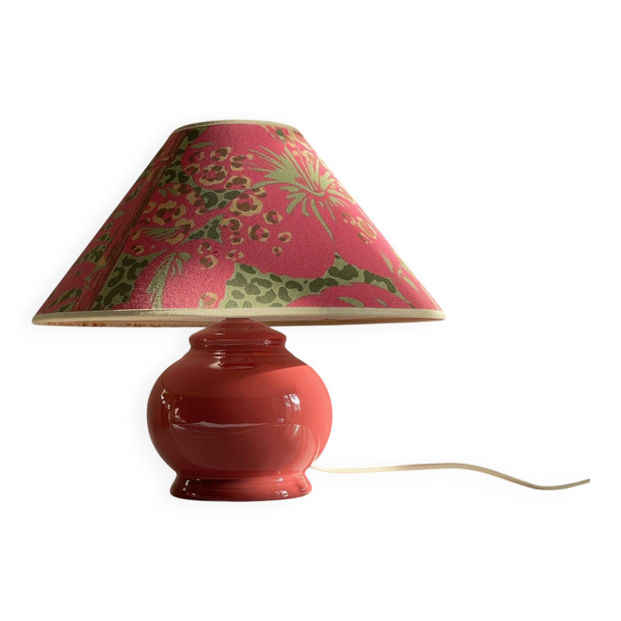VINTAGE Leopard Ceramic LAMP