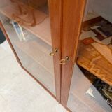 Teak glass bookcase