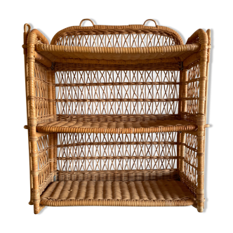 Bamboo and rattan foldable shelf