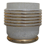 art deco type vase in white and gold speckled glass