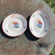 Set of two dishes, one with cakes and a hand-painted serving dish mill of wolves hamage Ceres