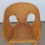 Old 50s 60s chair in Bamboo, Rotin and Vintage Osier