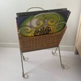 Porte-revue rotin et fer forgé shabby