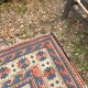 Antique Kazak Caucasian Carpet Wool 200x120 Vintage Blue Oriental Carpet 1900