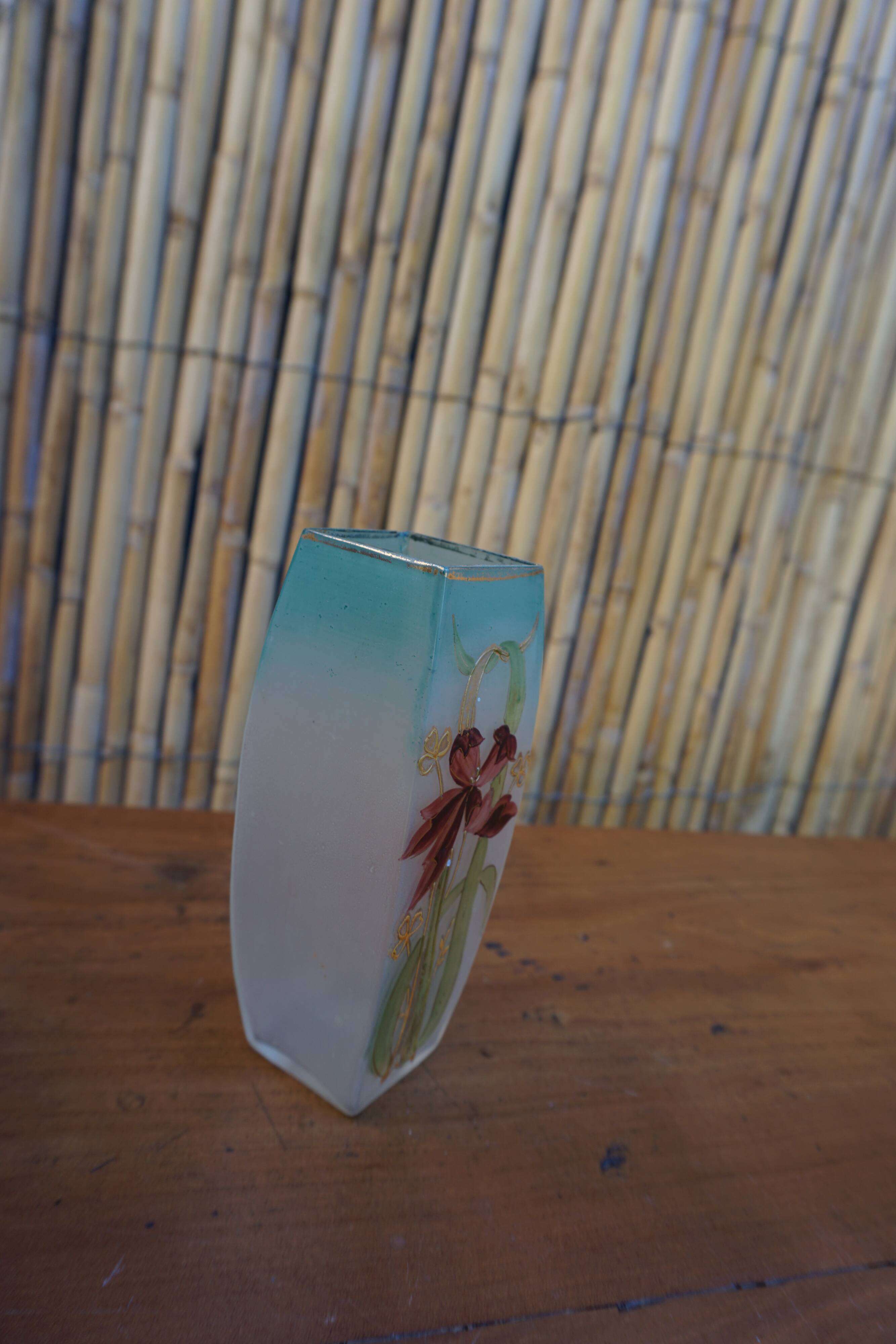 Art Nouveau green enamelled soliflore.