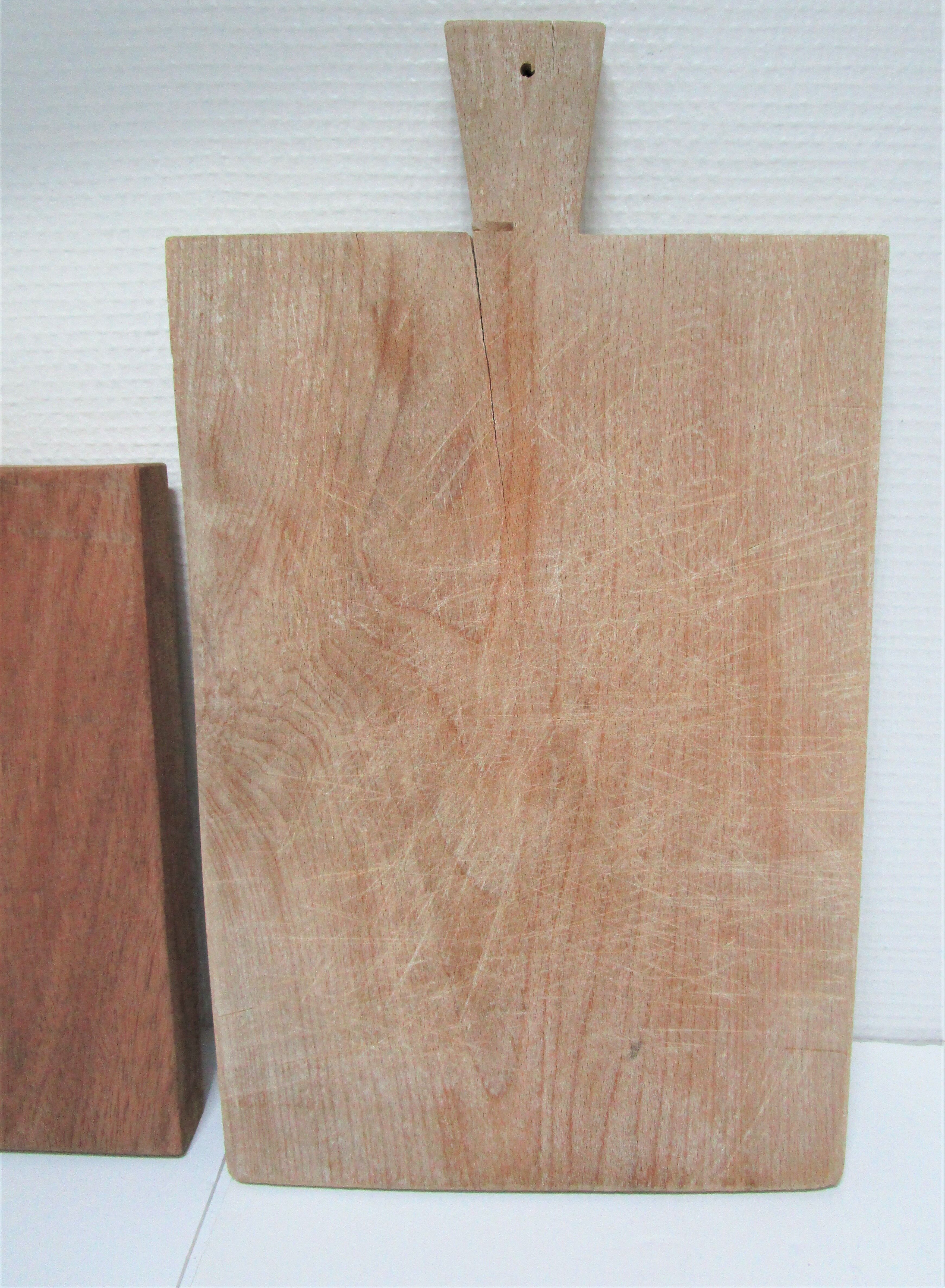 Two vintage solid wood cutting boards XL