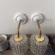 Pair of vintage chiseled glass wall lights
