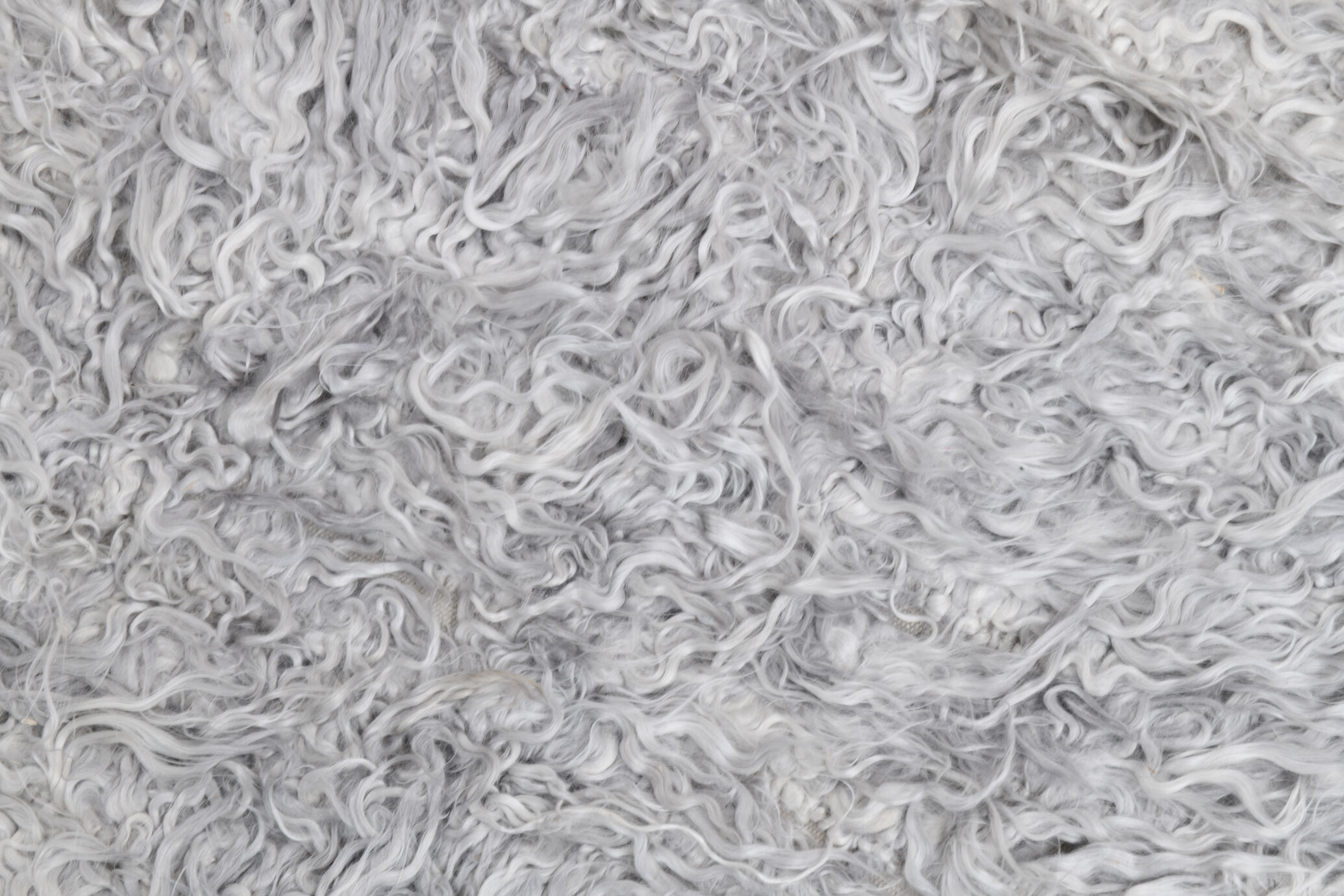 Wool gray turkish runner rug 262x96cm