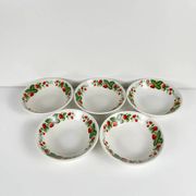 5 "Strawberry" ceramic bowls/dishes