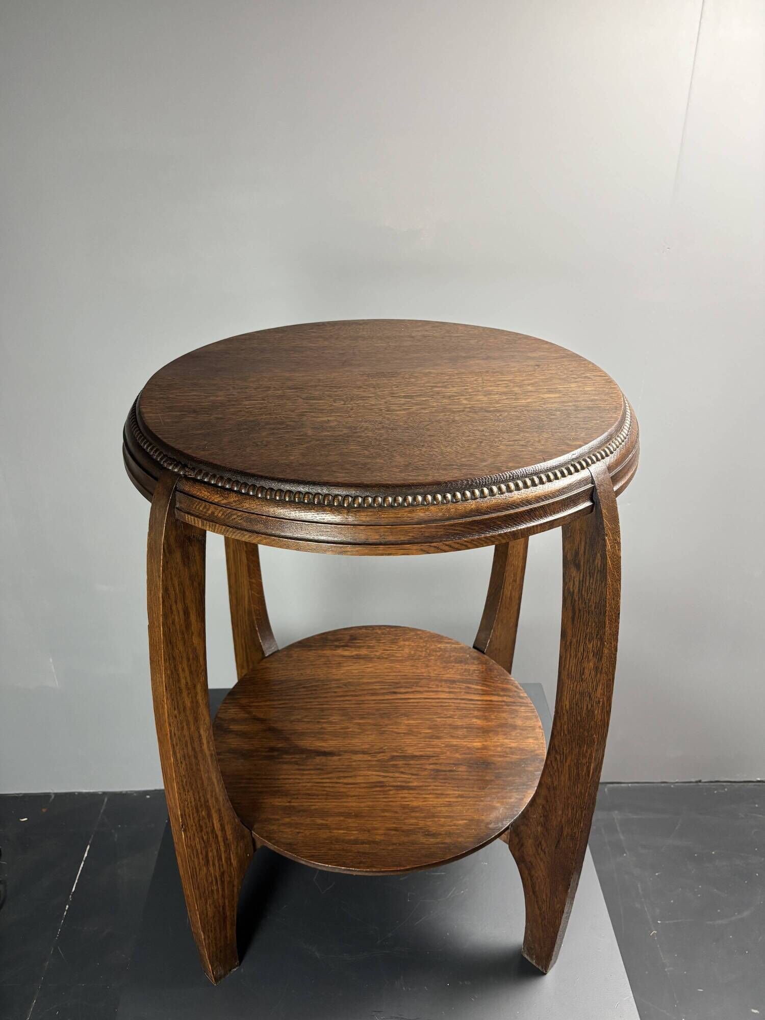 Dutch art deco Amsterdam school oak side table, 1930s